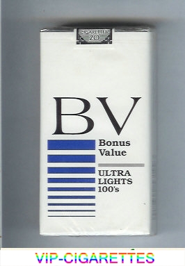 BV Bonus Value Ultra Lights 100s cigarette USA