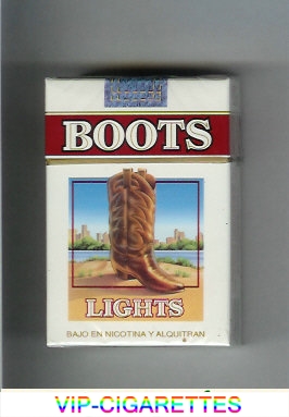 Boots Lights cigarettes white red USA Mexico