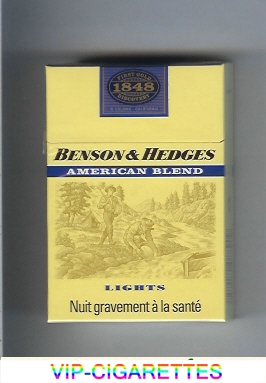 Benson and Hedges American Blend Lights cigarette 1848 yellow France