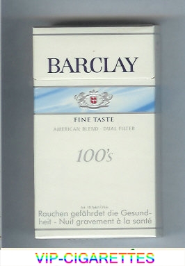 Barclay 100s Fine Taste cigarettes