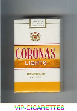 Coronas Lights king size cigarettes filter