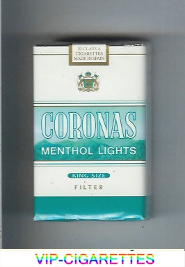 Coronas Menthol Lights cigarettes king size filter