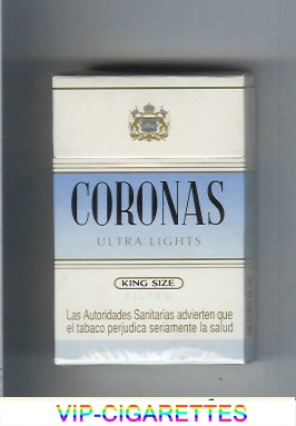Coronas Ultra Lights cigarettes king size