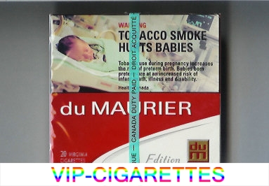 Du Maurier Short Size cigarettes wide flat hard box