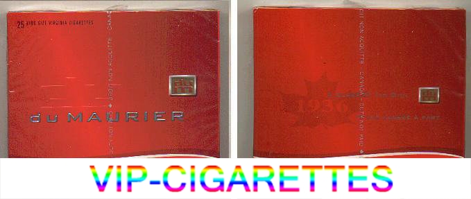 Du Maurier Light 25s King Size cigarettes wide flat hard box