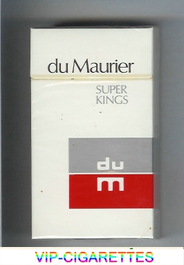 Du Maurier Super Kings white 100s cigarettes hard box