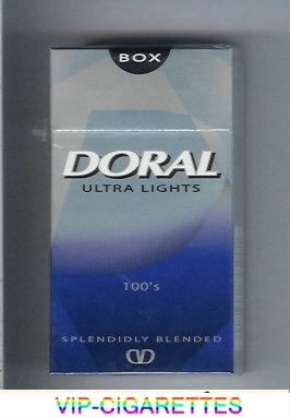 Doral Splendidly Blended Ultra Lights 100s cigarettes hard box