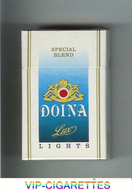 Doina Lux Lights Special Blend white and blue cigarettes hard box