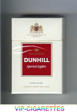 Dunhill Special Lights white and red cigarettes hard box
