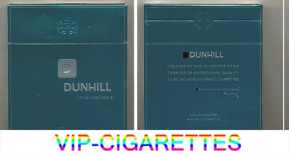 Dunhill International green 100s cigarettes wide flat hard box