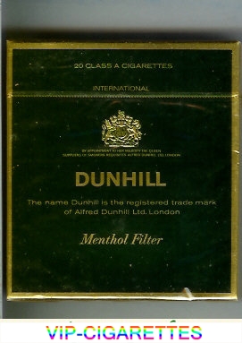 Dunhill International Menthol Filter 100s cigarettes wide flat hard box