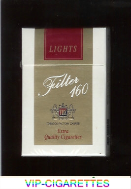 Filter 160 Lights gold and white and red cigarettes hard box