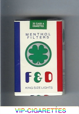 F&D F and D Menthol Filters King Size Lights cigarettes soft box