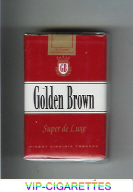 Golden Brown Super De Luxe red and white cigarettes soft box