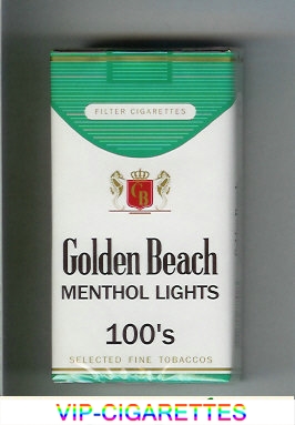 Golden Beach Menthol Lights 100s Selected Fine Tobaccos Filter cigarettes soft box