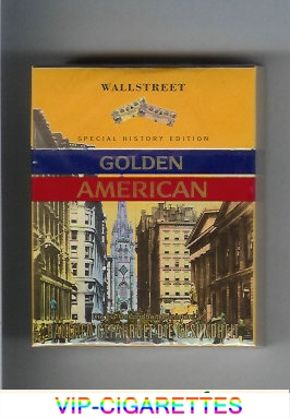 Golden American Special History Edition Wallstreet 25s cigarettes hard box