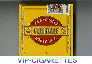 Gold Flake yellow and red cigarettes wide flat hard box