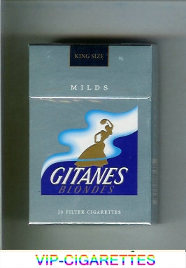 Gitanes Blondes Milds silver cigarettes hard box