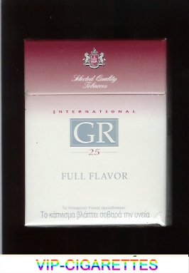 GR Selected Quality Tobaccos International 25s Full Flavor white and red cigarettes hard box