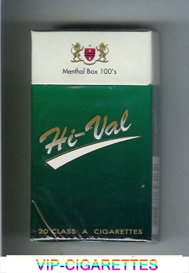 Hi-Val Menthol Box 100s cigarettes hard box