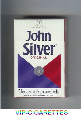 John Silver Original white and blue and red cigarettes hard box