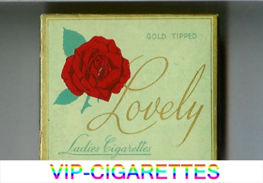 Lovely Gold Tipped Ladies Cigarettes wide flat hard box