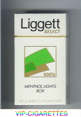 Liggett Select 100s Menthol Lights Box cigarettes hard box