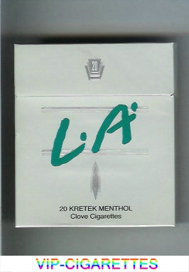 LA Menthol Cigarettes wide flat hard box