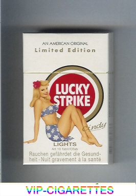 Lucky Strike Lights Cindy cigarettes hard box