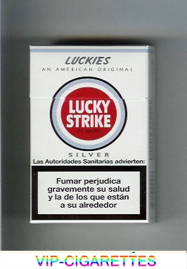 Lucky Strike Luckies An American Original Silver cigarettes hard box