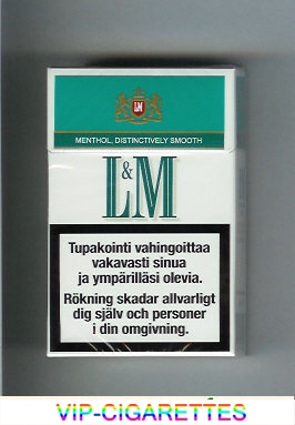 L&M Menthol Distinctively Smooth Menthol Cool cigarettes hard box