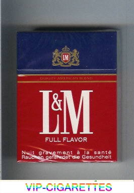 L&M Quality American Blend Full Flavor 25s cigarettes hard box