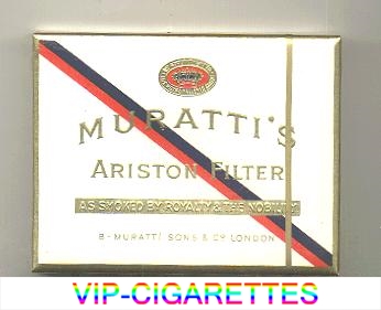 Muratti's Ariston Filter cigarettes wide flat hard box