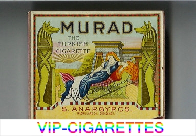 Murad The Turkish Cigarette S.Anargyros cigarettes wide flat hard box