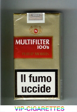 Multifilter Philip Morris gold and red 100s cigarettes soft box