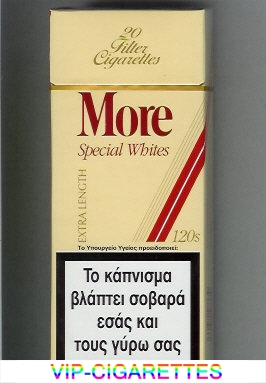 More Special Whites yellow and red 120s cigarettes hard box