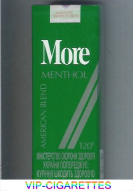 More Menthol American Blend 120s cigarettes soft box