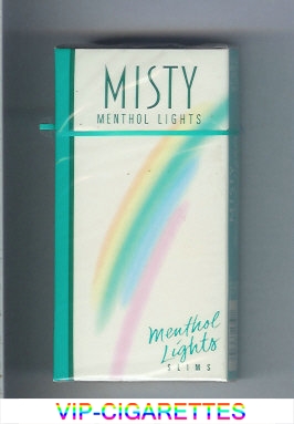 Misty Menthol Lights 100s cigarettes hard box