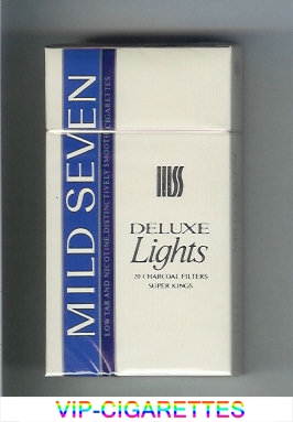 Mild Seven Deluxe Lights Distinctively Smooth 100s cigarettes hard box