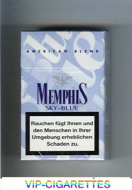 Memphis Sky-Blue American Blend cigarettes hard box