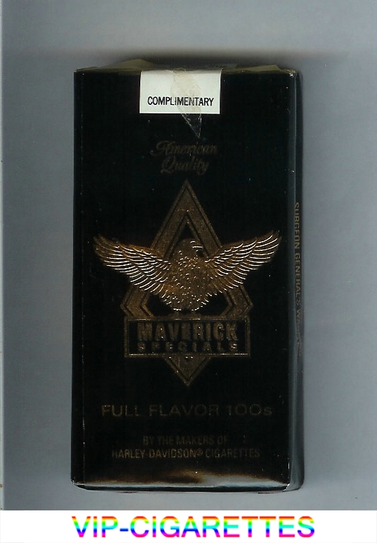 Maverick Specials Full Flavor 100s black and gold cigarettes soft box