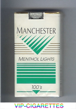 Manchester Menthol Lights 100s cigarettes soft box
