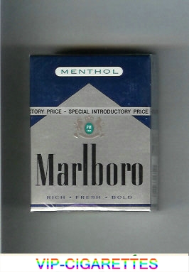 Marlboro Menthol silver and blue cigarettes hard box