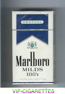 Marlboro Milds Menthol white and blue 100s cigarettes hard box