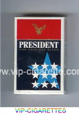 President Fine American Blend blue and red cigarettes hard box