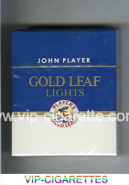 Player's Gold Leaf John Player Lights 25 blue and white cigarettes hard box