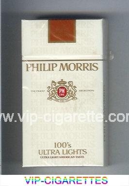 Philip Morris 100s Ultra Lights Ultra Light American Taste cigarettes hard box