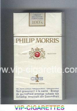 Philip Morris One 1 American Blend 100s cigarettes hard box