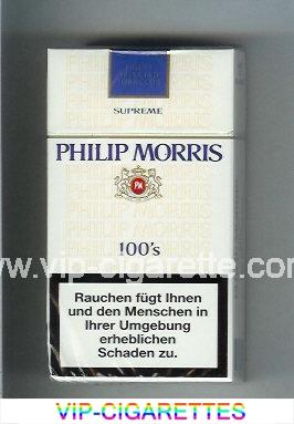 Philip Morris Supreme 100s cigarettes hard box