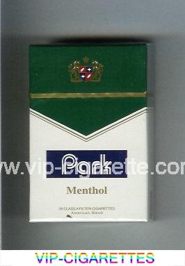 Park Menthol cigarettes hard box